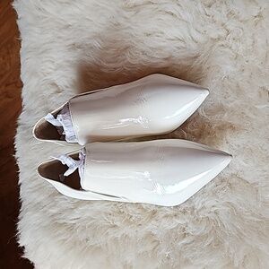 Tory Burch 80mm white patent leather Georgina ankle booties size 6